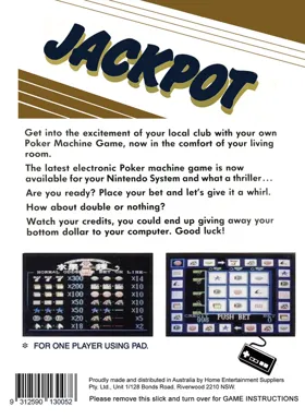 Jackpot (Australia) (Unl) box cover back